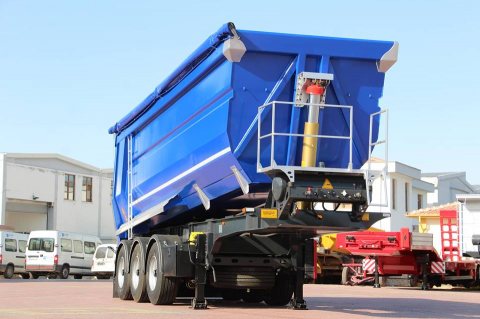 الموديل Half Pipe Tipper Trailer Hardox 450 الفئة العربات نصف المقطورة شاحن 3