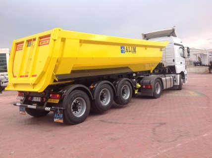 الموديل Half Pipe Tipper Trailer Hardox 450 الفئة العربات نصف المقطورة شاحن 7