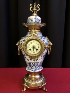 طقم انتيك فرنسي ساعة مع شمعدانين سنة الصنع 1870 2