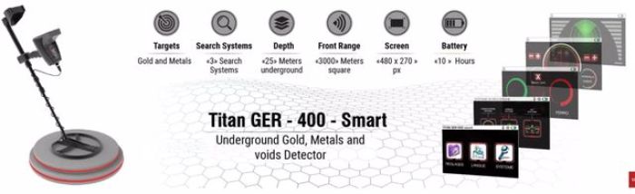 جهاز تيتان 400 سمارت لكشف الذهب والمعادن الثمينة والكنوز والفراغات 2
