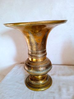 تحفة فنية أنتيك من النحاس الأصفر الفاسي الحر للديكور (عمل يدوي) 5