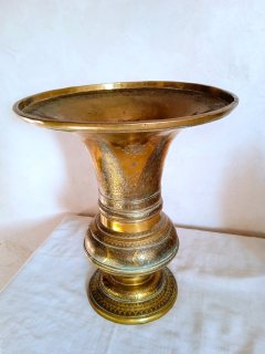 تحفة فنية أنتيك من النحاس الأصفر الفاسي الحر للديكور (عمل يدوي) 6